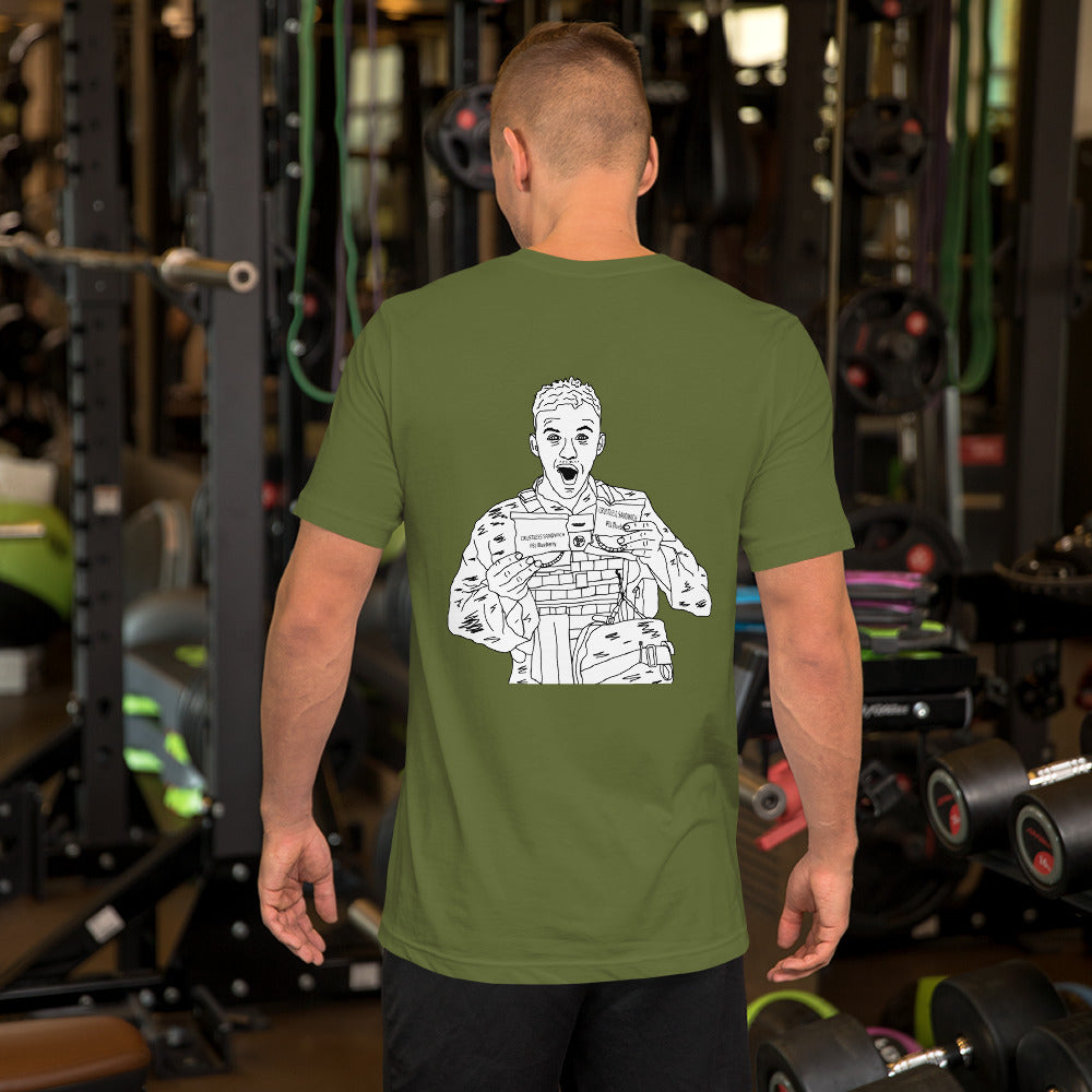 Wojak Marine EXTATIC about Crustless PB and J T-Shirt (PT Compliant Version)